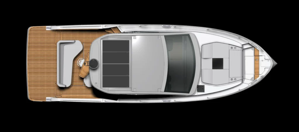 Deck plan of the Bénéteau Gran Turismo 40 seen from above