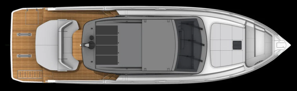 Deck plan of the Bénéteau Gran Turismo 50 seen from above