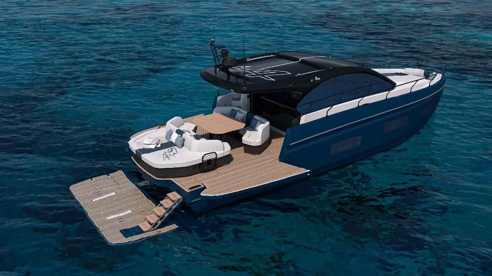 Bénéteau Gran Turismo 50 Alpine Edition with its swim platform lowered
