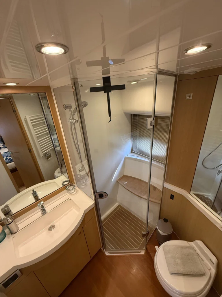En-suite bathroom with glass shower